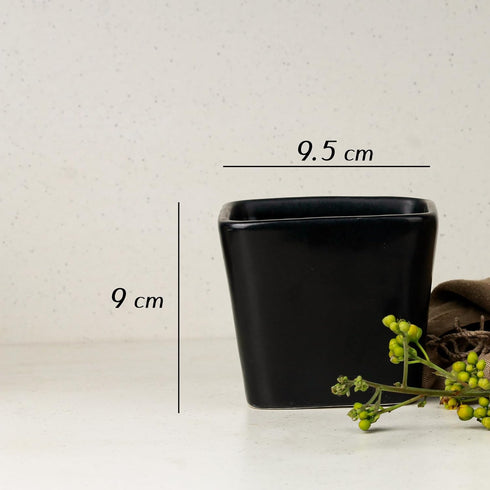 Black Square Ceramic Planter - The Earth Store - Planter